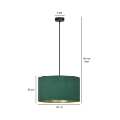 Best Sale Pojedynczy zwis z zielono-złotym abażurem 1051/1 HILDE | Kaja Żyrandole Nowoczesne