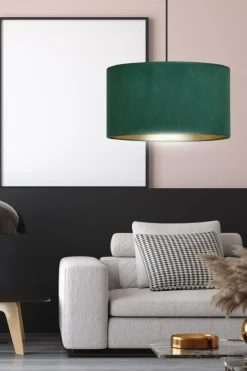Best Sale Pojedynczy zwis z zielono-złotym abażurem 1051/1 HILDE | Kaja Żyrandole Nowoczesne