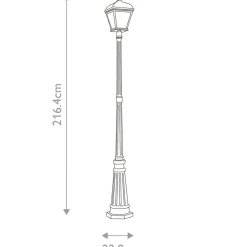 Sklep Kaja Ponad dwumetrowa lampa ogrodowa BAYVIEW-5L-BK z serii BAYVIEW