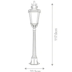 Sklep Kaja Ponad metrowa lampa ogrodowa BT4-M z serii BALTIMORE