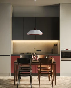 Sklep Kaja Ponadczasowa biało-brązowa lampa wisząca K-3511 UFO | Kaja Oświetlenie