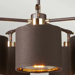 Shop Ponadczasowa, brązowa lampa wisząca BALANCE5-BRPB z serii BALANCE Żyrandole Nowoczesne