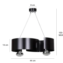 New Ponadczasowa, czarna lampa wisząca do kuchni 284/2 VIXON | Kaja Żyrandole Nowoczesne