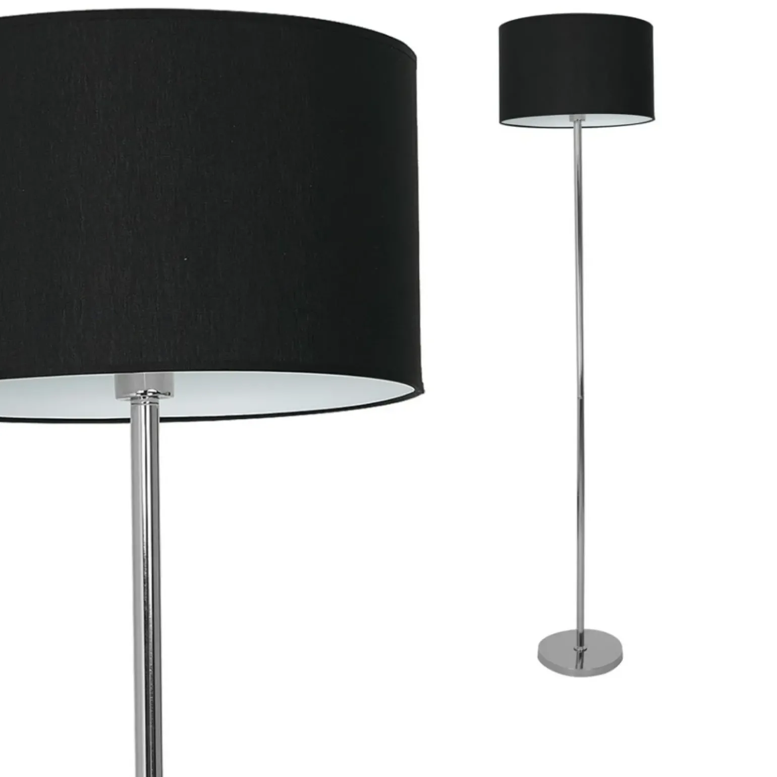 Sklep Kaja Ponadczasowa lampa podłogowa z czarnym abażurem ML6382 CASINO | Kaja