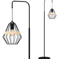 Sklep Kaja Ponadczasowa lampa podłogowa, druciany klosz MLP5528 z serii CLIFF | Kaja Oświet