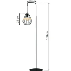 Sklep Kaja Ponadczasowa lampa podłogowa, druciany klosz MLP5528 z serii CLIFF | Kaja Oświet
