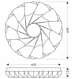 Sklep Kaja Ponadczasowa lampa sufitowa, biały plafon 13-24930 CAKE | Kaja