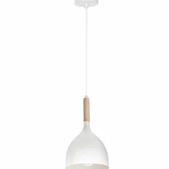 Outlet Ponadczasowa lampa wisząca, w kolorze bieli LX 1194 z serii NOAK WOOD Żyrandole Nowoczesne