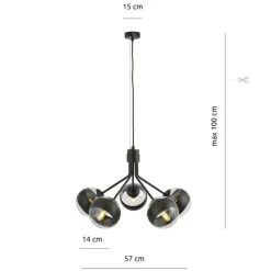 Fashion Ponadczasowa lampa wisząca z 5 kloszami 1139/5 NOVA | Kaja Oświetlenie Żyrandole Nowoczesne