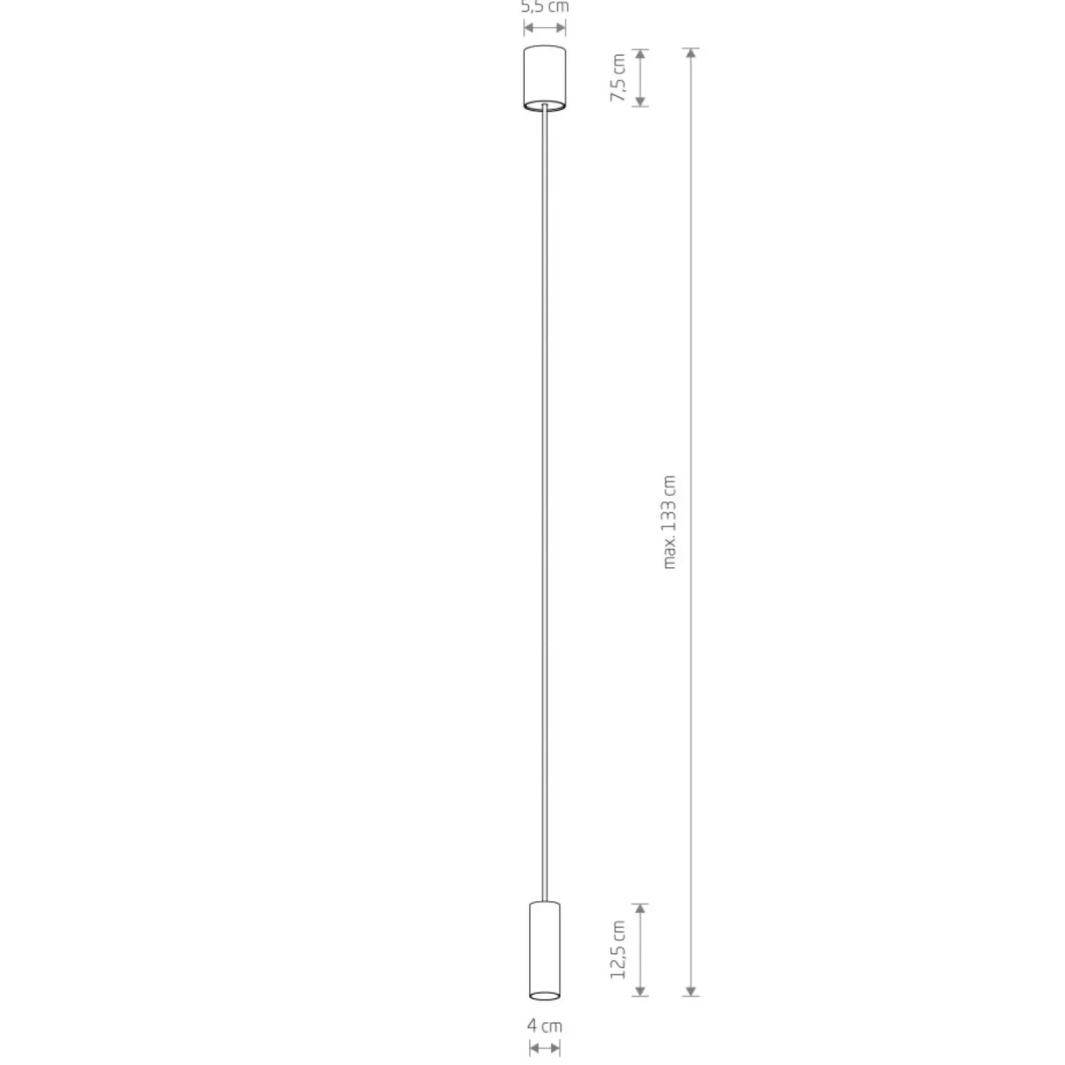 Fashion Ponadczasowa lampa wisząca, tuba 12,5cm 10900 FOURTY | Kaja Żyrandole Nowoczesne