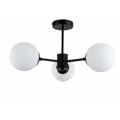 Best Ponadczasowa lampa z okrągłymi kloszami LP-1345/3P BK z serii ROMA Żyrandole Nowoczesne