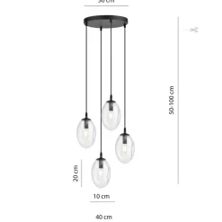 Store Ponadczasowa lampa z podłużnymi kloszami 1265/4PREM z serii ASTRAL Żyrandole Nowoczesne