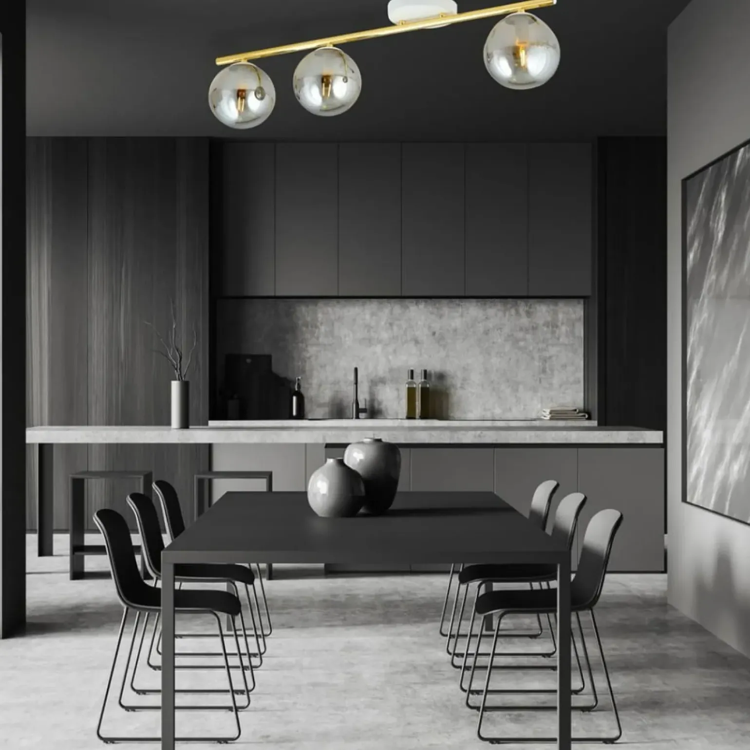 Cheap Ponadczasowa listwa sufitowa z ciemnymi kulami 1251/3 z serii MONZA Żyrandole Nowoczesne