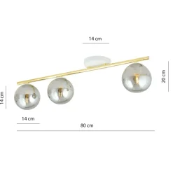 Cheap Ponadczasowa listwa sufitowa z ciemnymi kulami 1251/3 z serii MONZA Żyrandole Nowoczesne