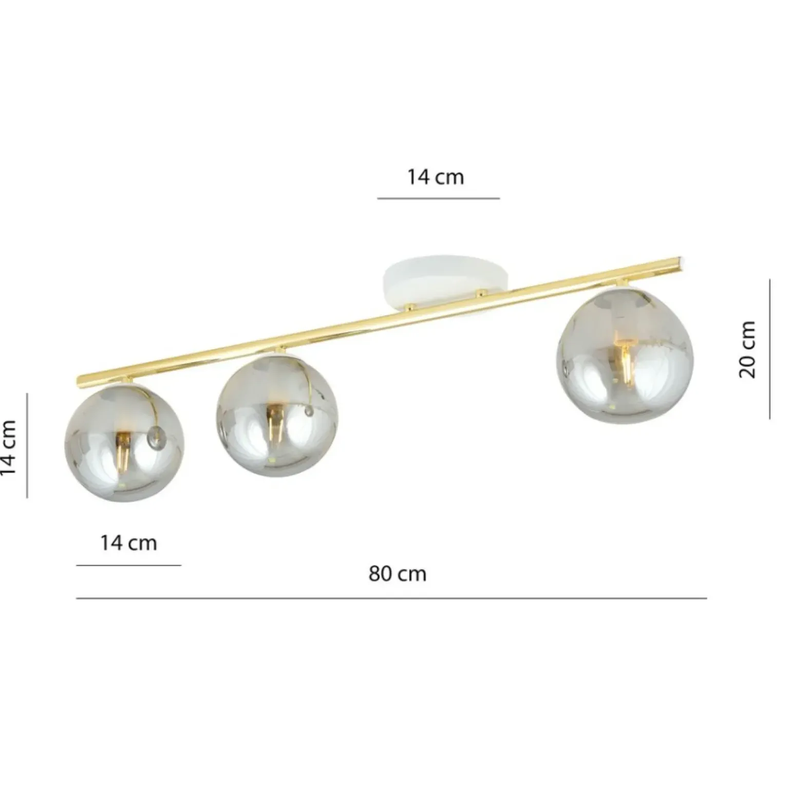 Cheap Ponadczasowa listwa sufitowa z ciemnymi kulami 1251/3 z serii MONZA Żyrandole Nowoczesne