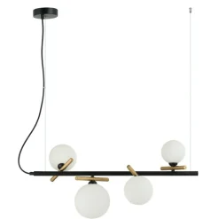 Best Sale Ponadczasowy, czarno-złoty żyrandol PND-5622-4-BK-W z serii REVERSO Żyrandole Nowoczesne