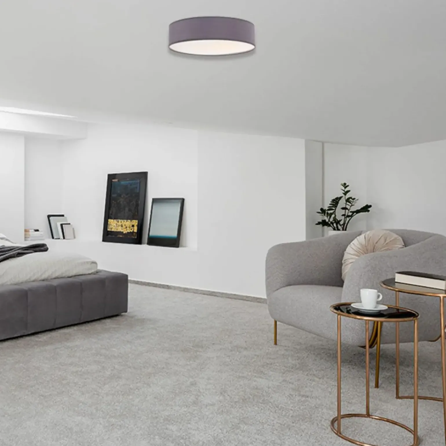 Discount Ponadczasowy, szary plafon ⌀40cm LP-81008/3C GRY ALTO | Kaja Żyrandole Nowoczesne