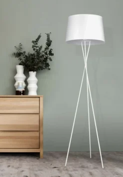 Sklep Kaja Ponadczasowy trójnóg lampa podłogowa K-4363 REMI WHITE | Kaja