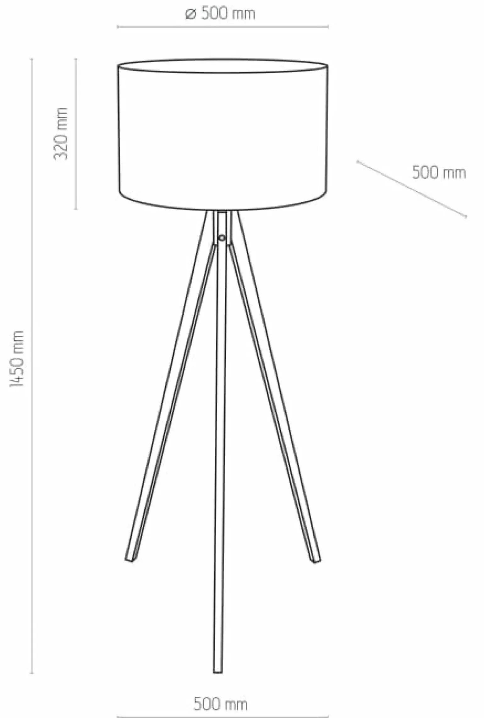 Sklep Kaja Ponadczasowy trójnóg stojący z abażurem TK 5040 TREVISO | Kaja