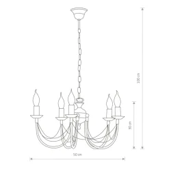 Sklep Kaja Ponadczasowy, świecznikowy żyrandol do sypialni 205 ARES | Kaja