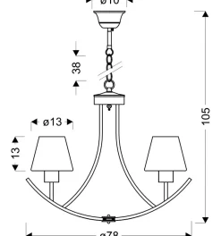 Sklep Kaja Ponadczasowy żyrandol do dużego pokoju 34-38838 z serii LONDYN | Kaja