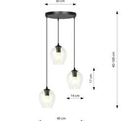 Store Ponadczasowy żyrandol, nierówne klosze 679/3PREM ISTAR PREMIUM | Kaja Żyrandole Nowoczesne