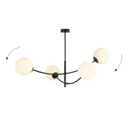 Store Ponadczasowy żyrandol z okrągłymi kloszami 1102/4 HUNTER | Kaja Żyrandole Nowoczesne