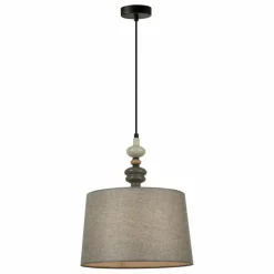 Best Ponadczasowy żyrandol z szarym abażurem PND-22374B-BK NEROM | Kaja Żyrandole Nowoczesne