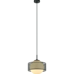 Store Ponadczasowy zwis do sypialni ⌀25cm PND-55456-1L-BK z serii LOMICA Żyrandole Nowoczesne