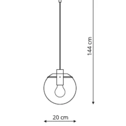 Clearance Ponadczasowy zwis z kloszem ⌀20cm LP-004/1P S BK PUERTO | Kaja Żyrandole Nowoczesne