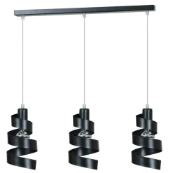 Store Potrójna, czarna lampa wisząca, zawijasy 352/3 SAGA | Kaja Oświetlenie Żyrandole Nowoczesne