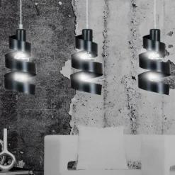Store Potrójna, czarna lampa wisząca, zawijasy 352/3 SAGA | Kaja Oświetlenie Żyrandole Nowoczesne