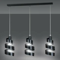 Store Potrójna, czarna lampa wisząca, zawijasy 352/3 SAGA | Kaja Oświetlenie Żyrandole Nowoczesne