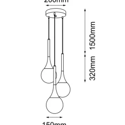 Cheap Potrójna, czarna lampa wisząca z kloszami ANT 5170 JUN | Kaja Żyrandole Nowoczesne