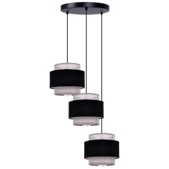 Sklep Kaja Potrójna, czarno-szara lampa wisząca, regulowana K-5172 z serii ETELA