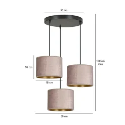 Clearance Potrójna lampa do przytulnej sypialni 1053/3PREM HILDE PREMIUM | Kaja Żyrandole Nowoczesne