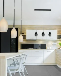 Best Potrójna lampa nad stół w kuchni AZ2320 IZZA SHINY WHITE | Kaja Żyrandole Nowoczesne