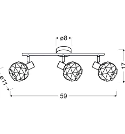 Best Sale Potrójna lampa sufitowa, druciane reflektory 93-22219 z serii ACROBAT | Kaja Ośw Żyrandole Nowoczesne