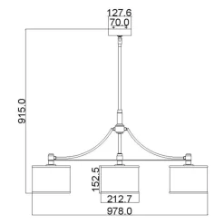 Discount Potrójna lampa sufitowa FE-PROSPECT-PARK-3P z serii PROSPECT PARK Żyrandole Nowoczesne