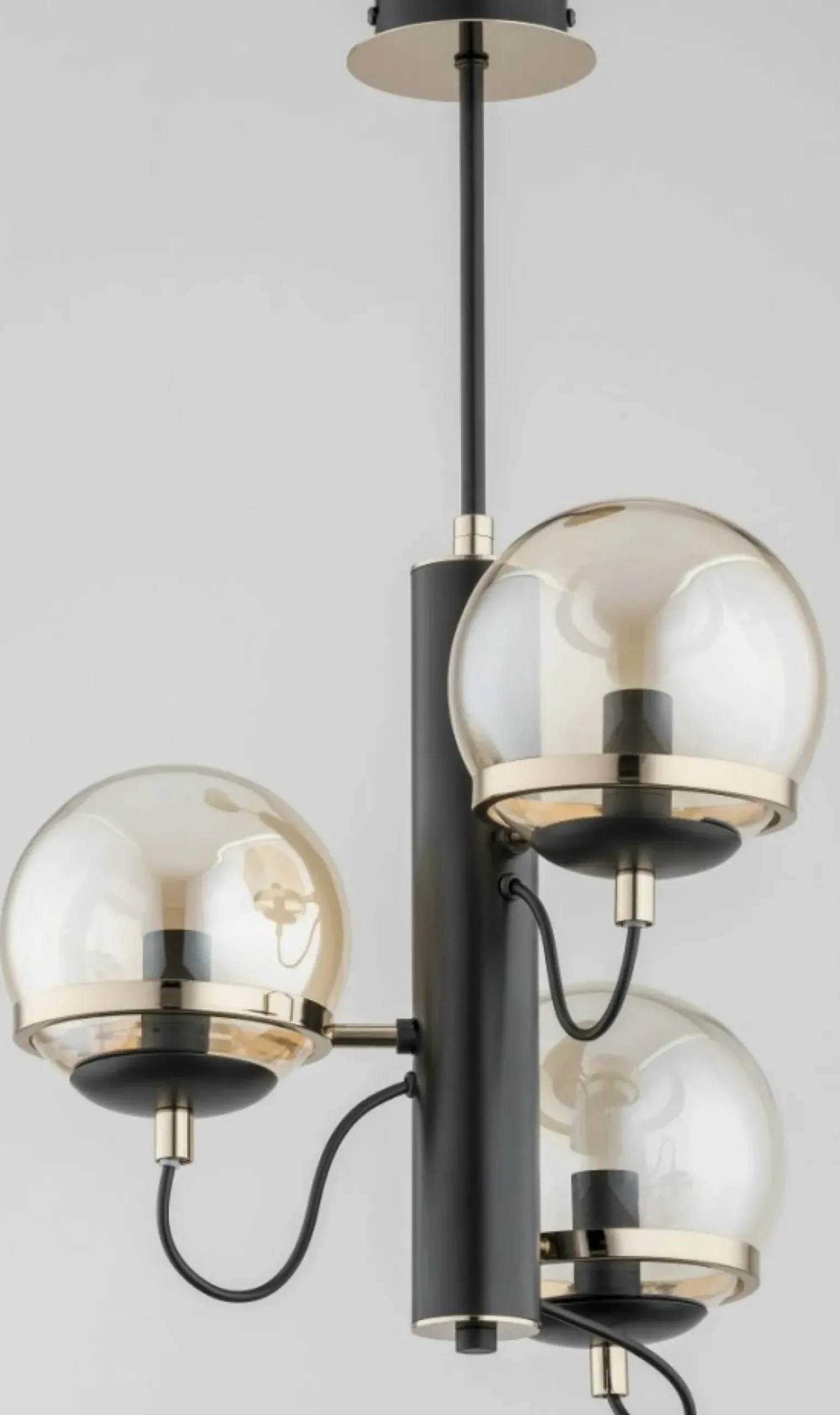 Store Potrójna lampa sufitowa w złocie i czerni AL 28333 | Kaja Żyrandole Nowoczesne