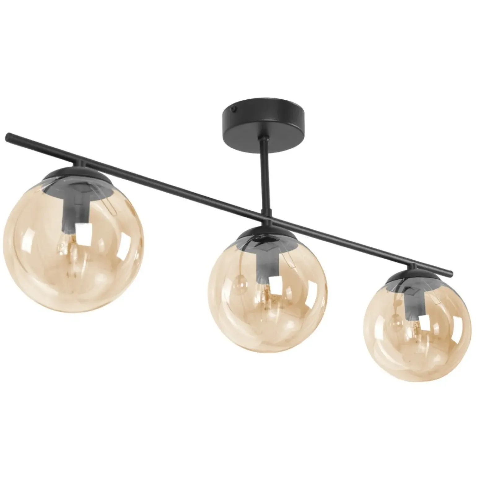 Cheap Potrójna lampa sufitowa w bursztynowym kolorze K-5164 z serii DELTA Żyrandole Nowoczesne