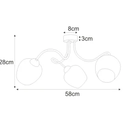 Best Potrójna lampa sufitowa z bursztynowymi kloszami K-5190 z serii DIUNA Żyrandole Nowoczesne