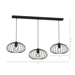 Sale Potrójna lampa wisząca, brązowe elementy MLP7960 z serii MERIDIANO | Kaja Oświet Żyrandole Nowoczesne