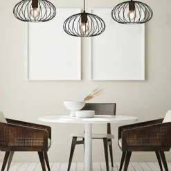 Sale Potrójna lampa wisząca, brązowe elementy MLP7960 z serii MERIDIANO | Kaja Oświet Żyrandole Nowoczesne