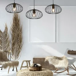 Sale Potrójna lampa wisząca, brązowe elementy MLP7960 z serii MERIDIANO | Kaja Oświet Żyrandole Nowoczesne