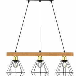 Flash Sale Potrójna lampa wisząca, czarny, druciany klosz LX 4106 z serii VASTRA Żyrandole Nowoczesne