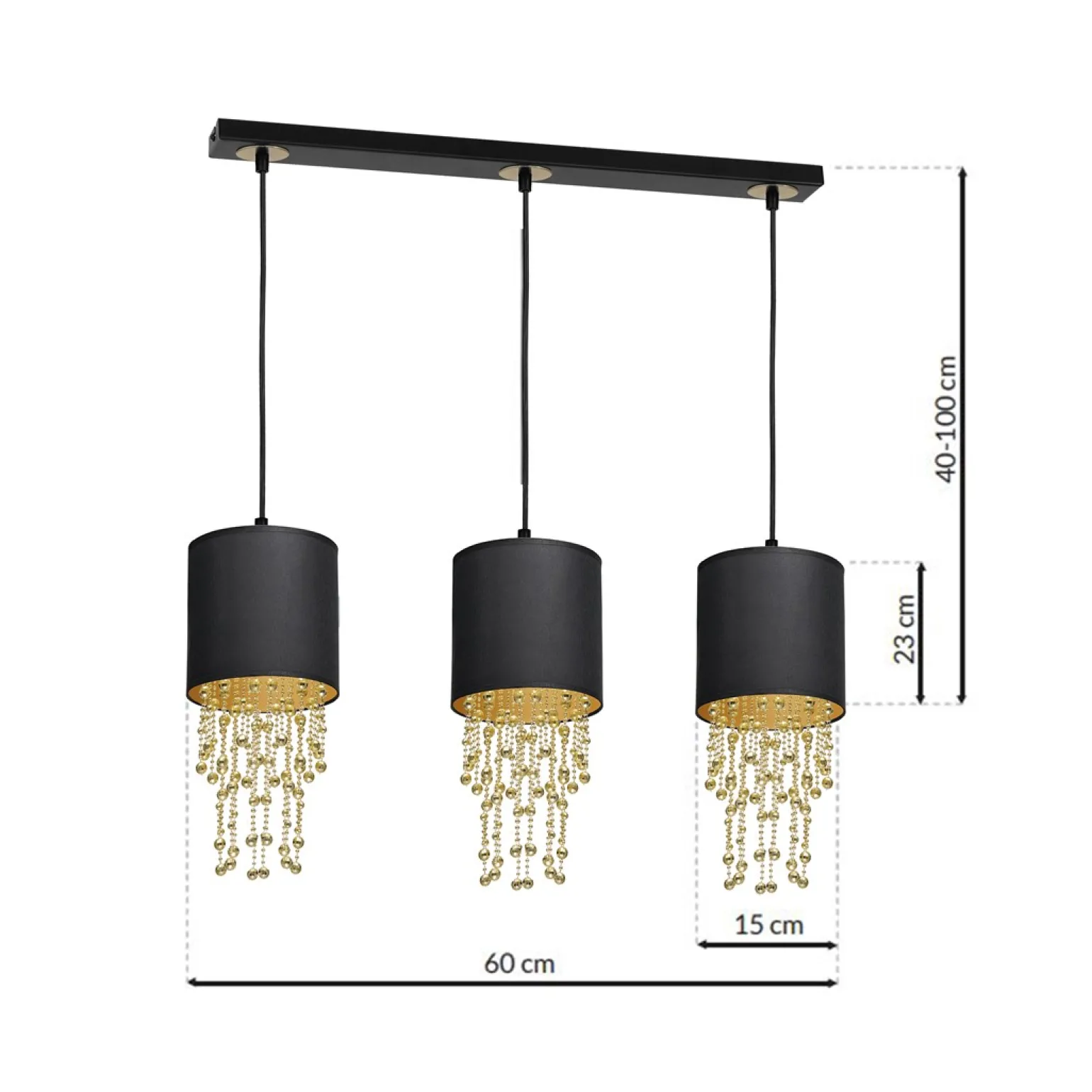 Sklep Kaja Potrójna lampa wisząca do salonu z abażurem MLP64400 z serii ALMERIA | Kaja Oświ