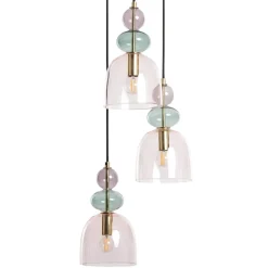Cheap Potrójna lampa wisząca, kolorowe klosze ABR-3KOLOK-F KOLORENO | Kaja Żyrandole Nowoczesne