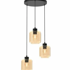 Store Potrójna lampa wisząca, kremowe klosze MLP8372 SOMBRA | Kaja Żyrandole Nowoczesne