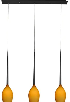 Cheap Potrójna lampa wisząca na czarnej listwie AZ2322 IZZA AMBER | Kaja Żyrandole Nowoczesne